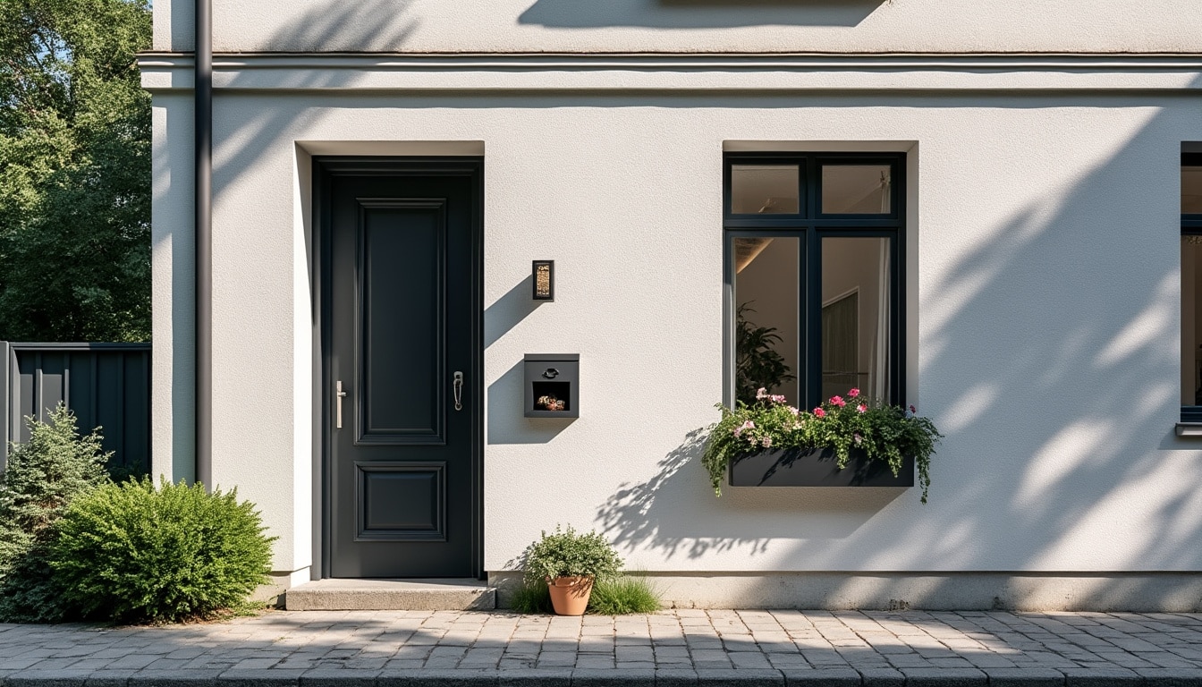 Illustration: Définition et atouts d’une façade de maison en blanc et gris