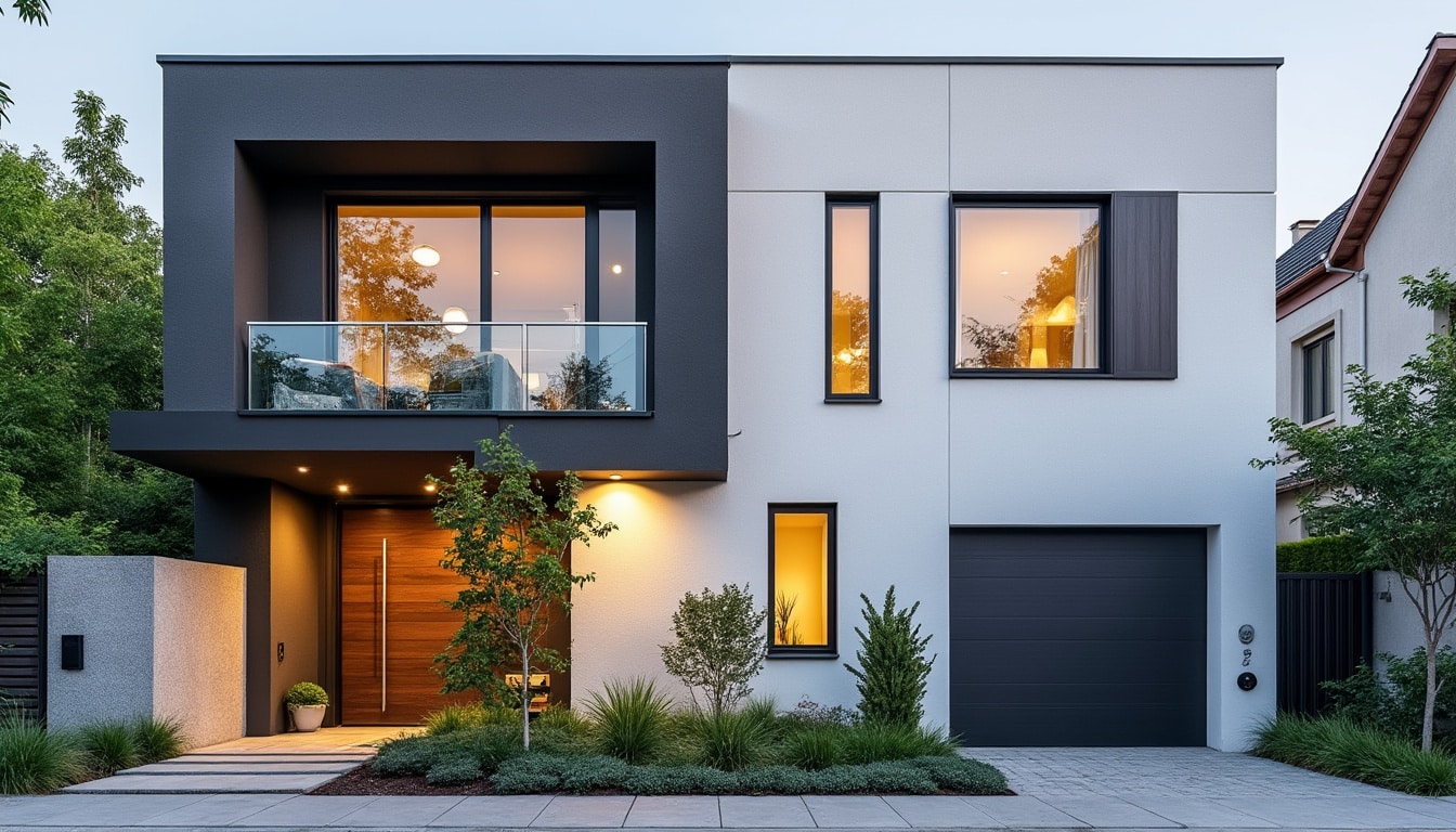 Illustration: Avantages et inconvénients d’une façade de maison blanc et gris