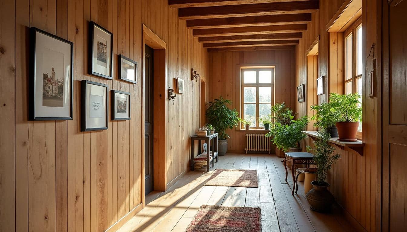 Illustration: Redonner vie aux murs et plafonds du couloir avec un revêtement chaleureux