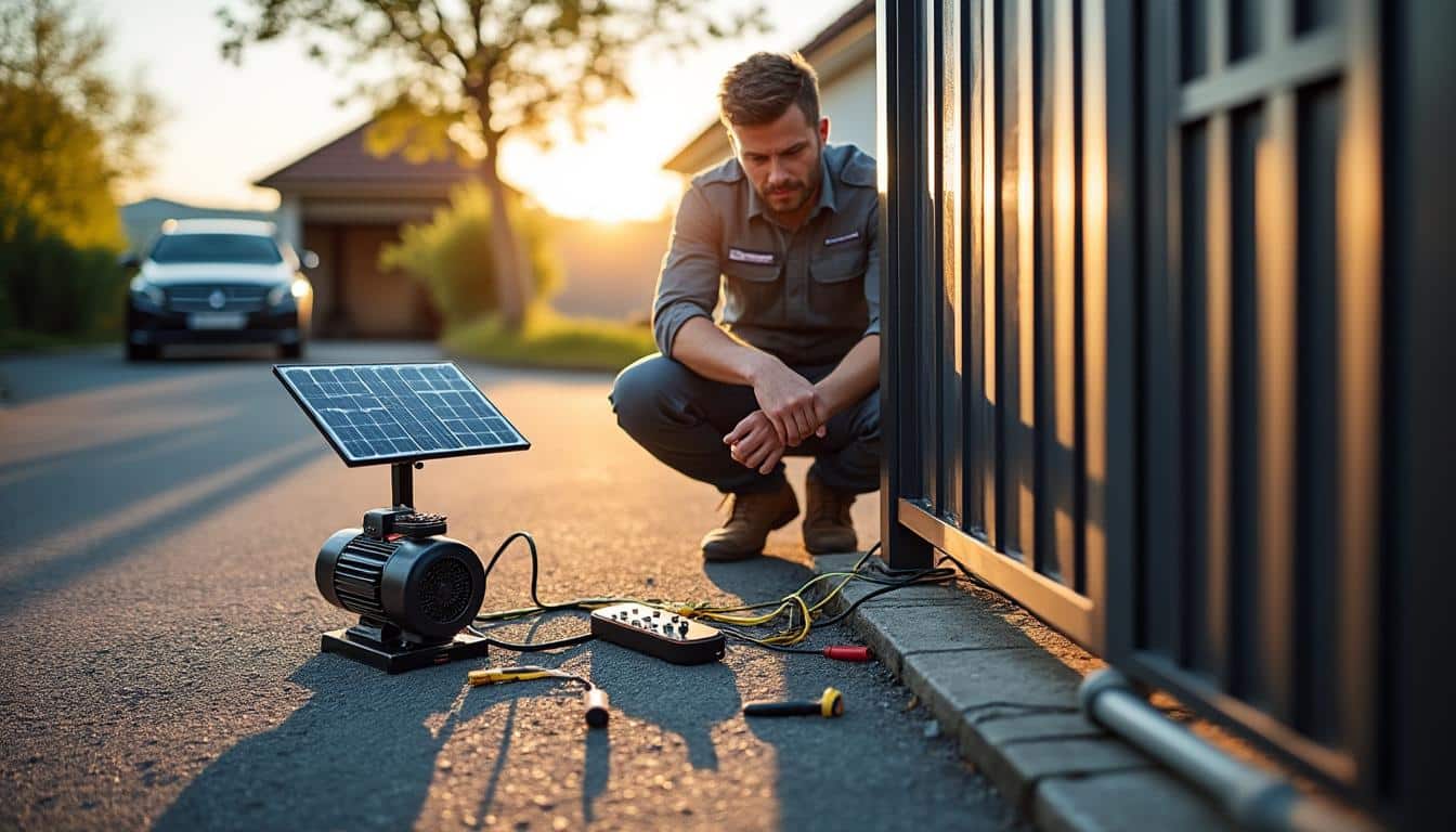 Illustration: Comprendre le fonctionnement d’une motorisation à énergie solaire pour portail battant